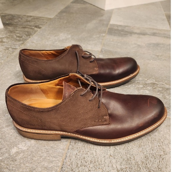 ECCO Kenton Plain Toe Oil Nubuck Leather TwoTone Oxford Shoe Sz EU 46 US 12 12.5